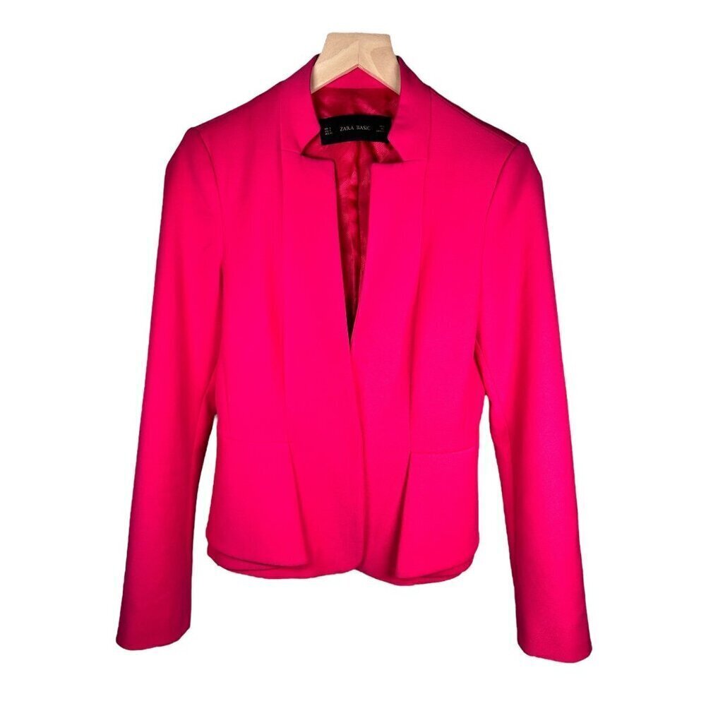Zara Basic Size Small Blazer Jacket Ruffle Brunch Party Office Work